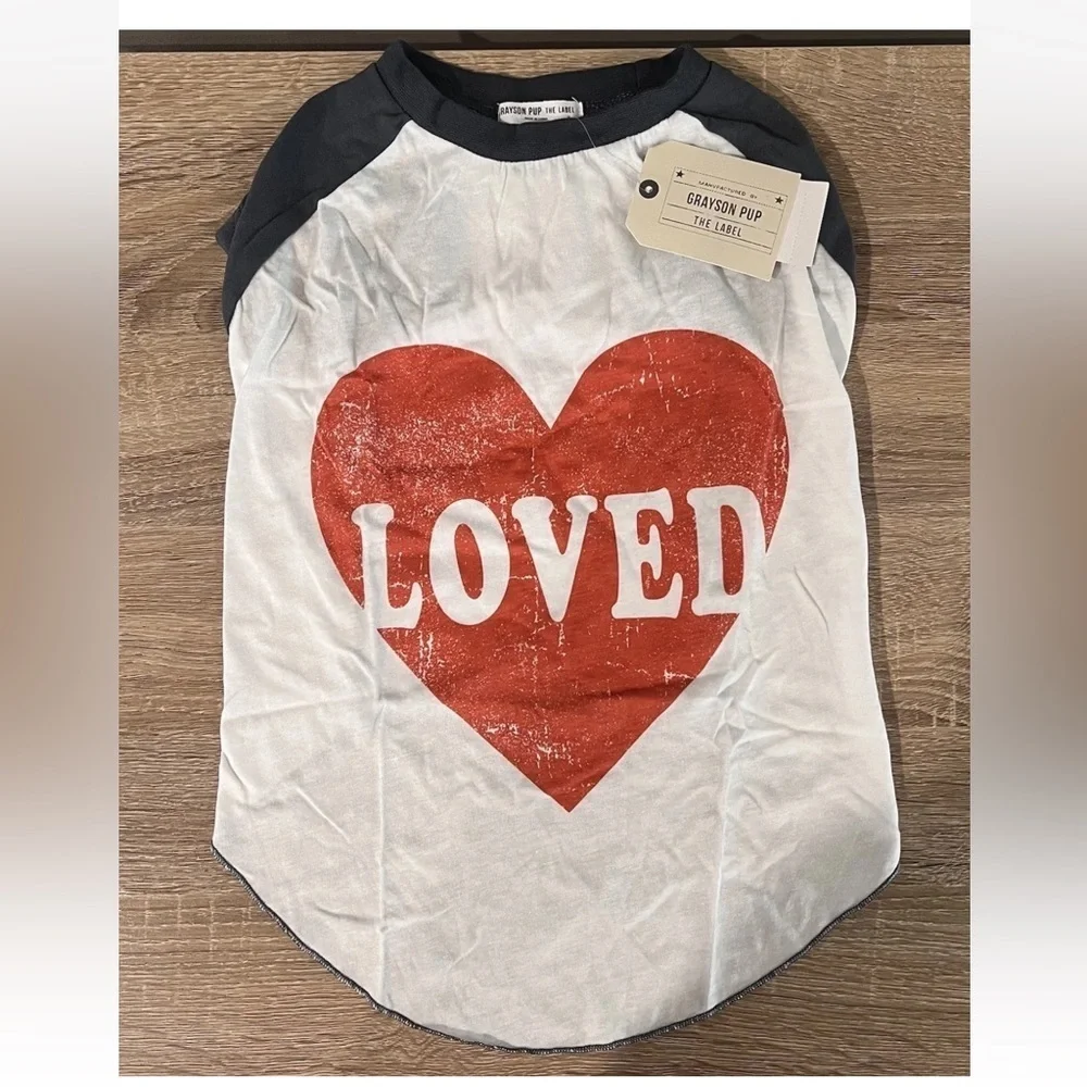 New! Grayson Pup “Loved” Dog Tee – Size Large